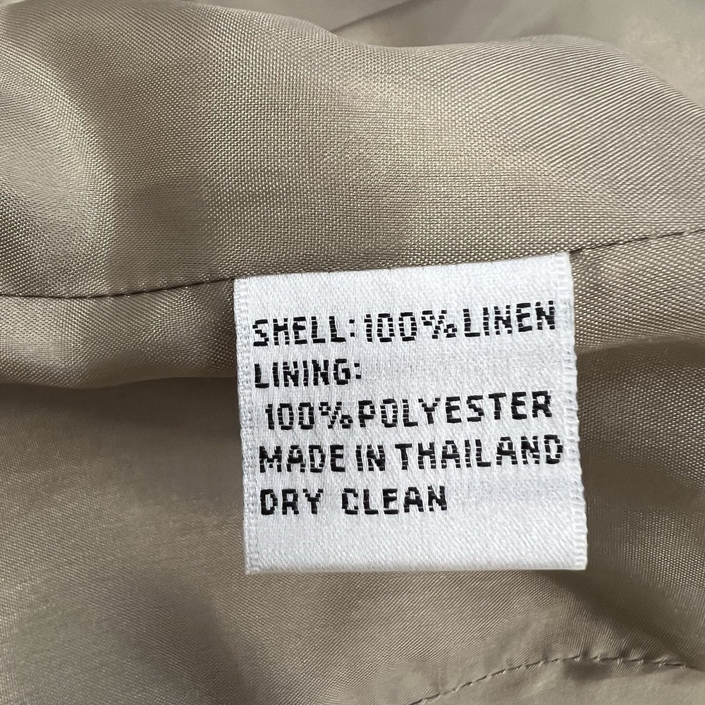 Talbots Irish Linen Blazer 8 Petite 8P Womens Jacket Light‎ Brown Lined - Picture 10 of 12
